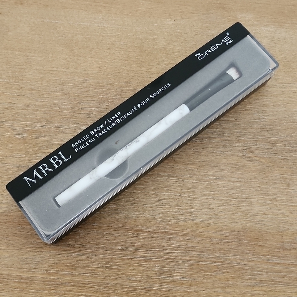 The Creme Shop MRBL Marble Makeup Brush Set Blush & Angled Brow Brush NEW - Picture 8 of 10